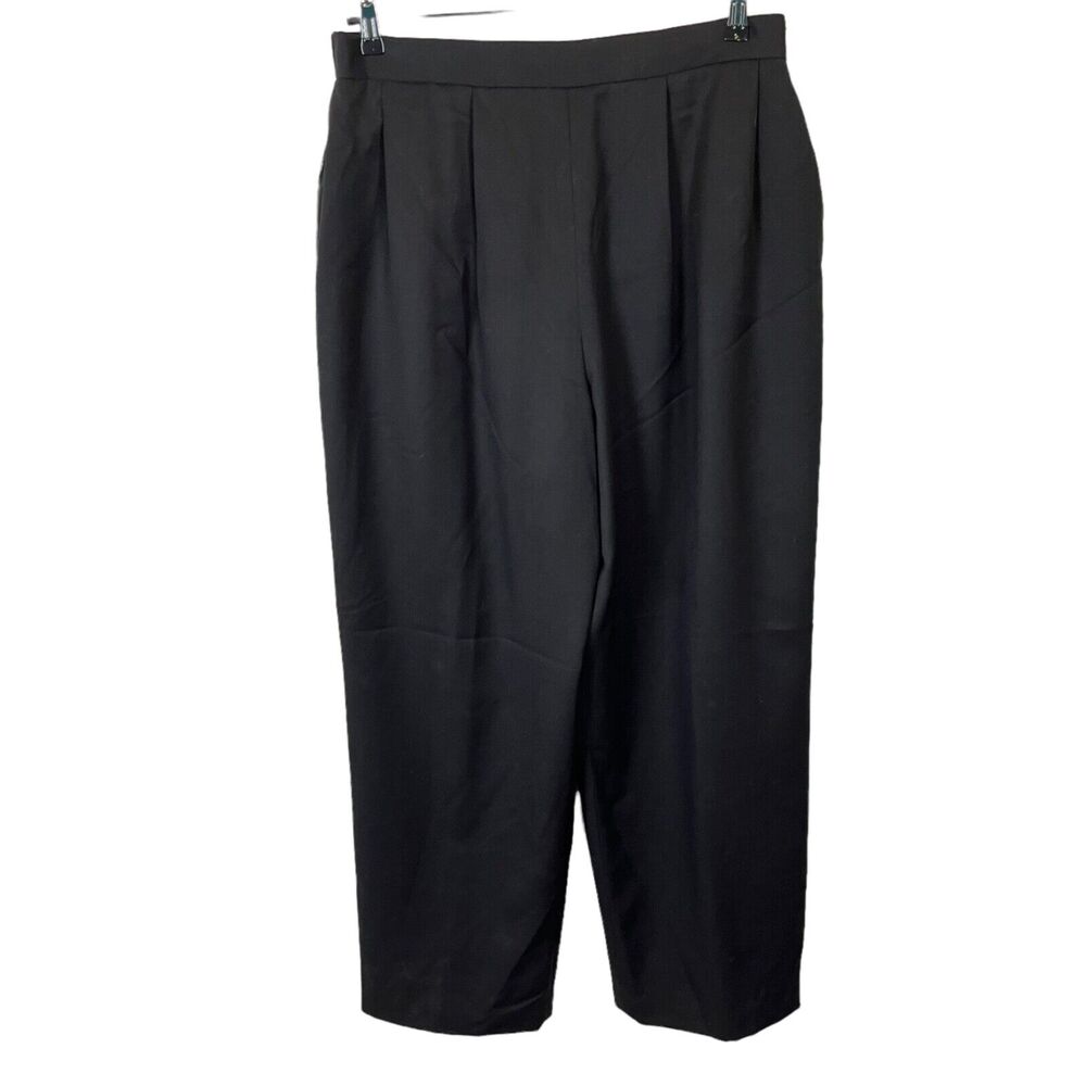 Norm Thompson Wool Trousers Women Plus Size 20 Pleated Elastic Back High Rise